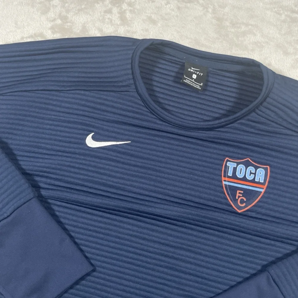 Nike Double Knit Crew Top Pullover Women's L‎ Navy Blue Toca FC Soccer